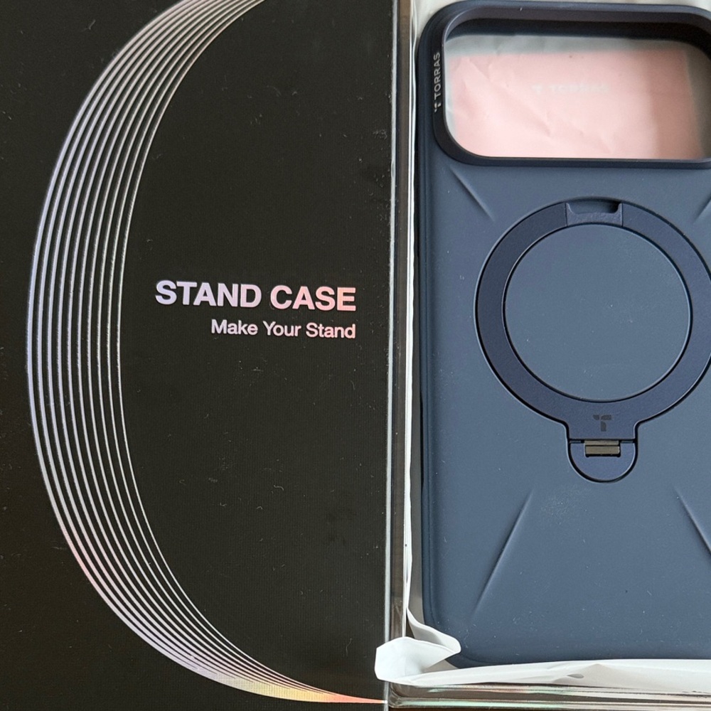 Blue Silicone Stand Case for IPhone 17 Pro Max